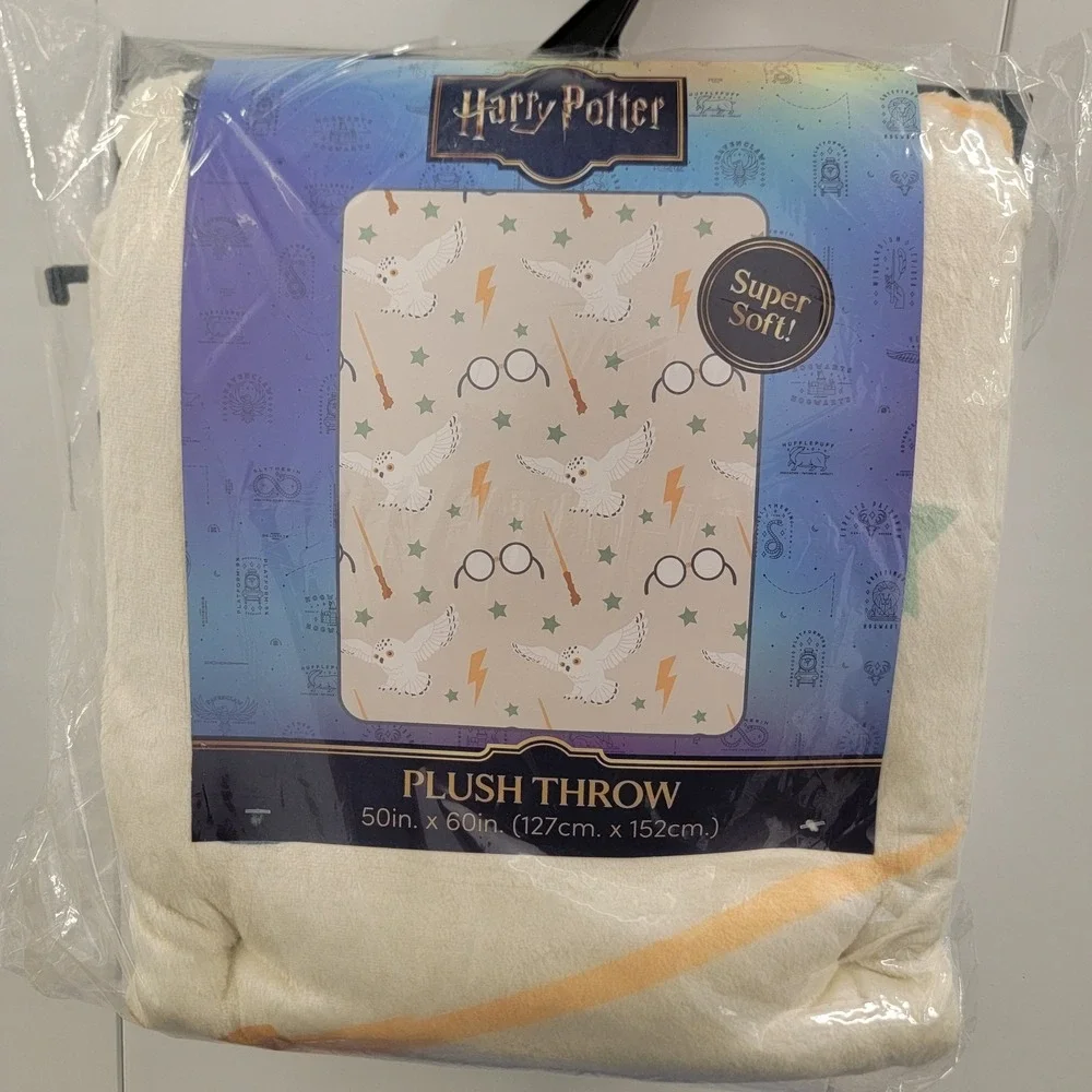 NEW Harry Potter & Hedwig Icons Soft Plush Fleece‎ Plush Throw Blanket 50